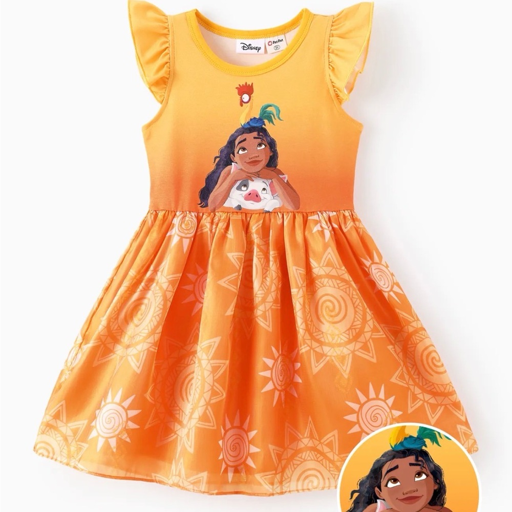 NWT 4Y-5Y Disney Moana Princess Dress Hei Hei Pua